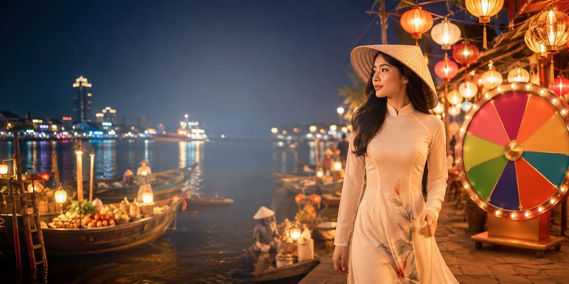 Không khí bốc thăm may mắn tại Nha Trang với hình ảnh nón lá truyền thống và shbet800